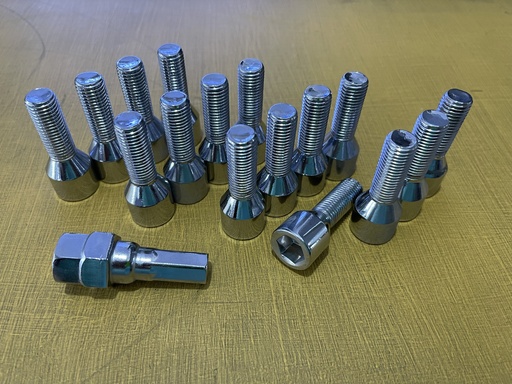 KIT DE 16 BIRLOS TUNER 12X1.25 HEXAGONAL CON LLAVE
